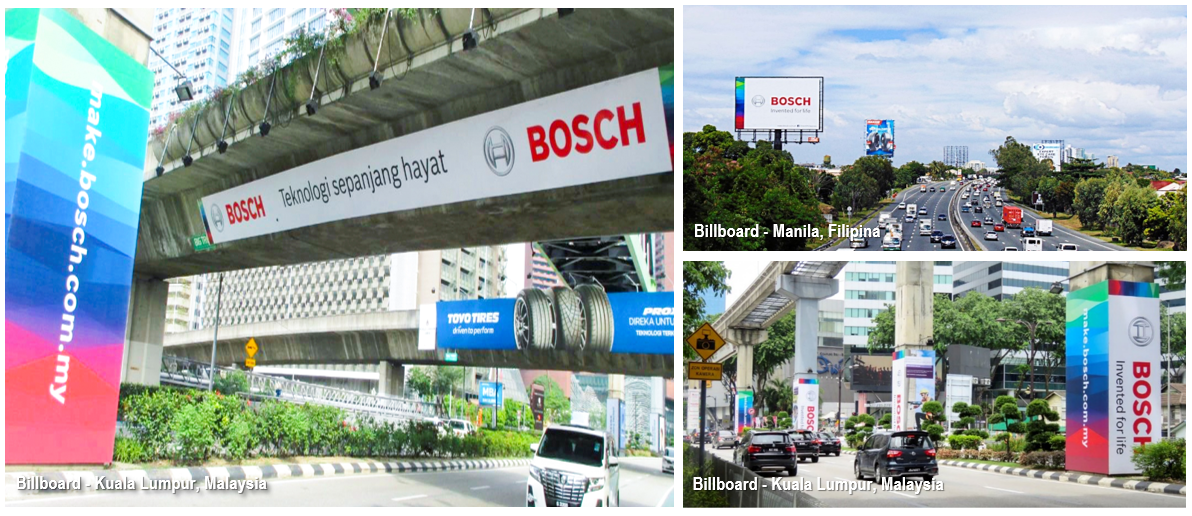 Billboard Lintas Negara untuk Kampanye BOSCH di Malaysia dan Filipina