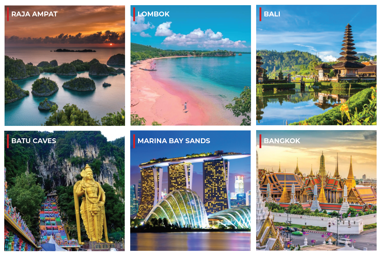 Destinasi-destinasi Wisata Lokal Asia Tenggara Populer