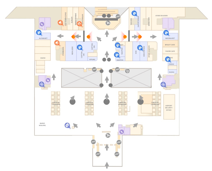 Denah Tube Lightbox di Bandara Internasional Kualanamu Medan - Shopping Area