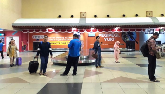 Iklan Pegipegi di Ruang Bagasi Bandara Internasional SMB II Palembang